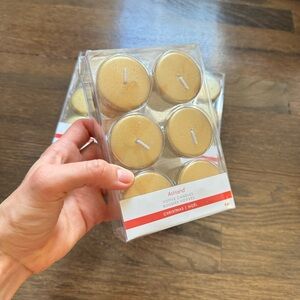 NIB 3 6pk Gold Glitter Tea Light Candles